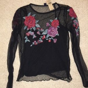 American Eagle shear floral shirt
